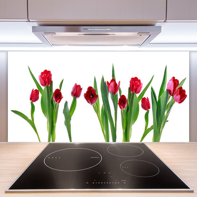 Kitchen Splashback Tulips floral red