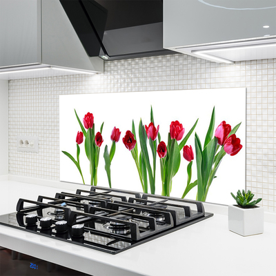 Kitchen Splashback Tulips floral red