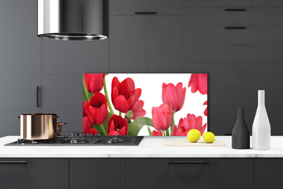 Kitchen Splashback Tulips floral red