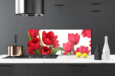 Kitchen Splashback Tulips floral red