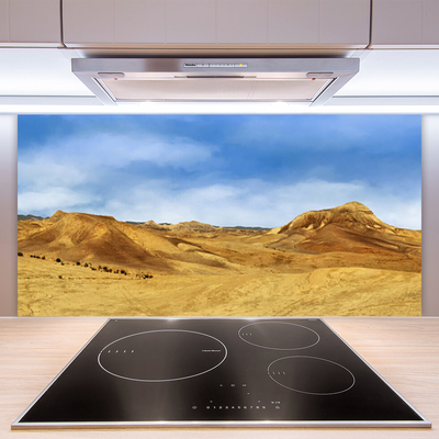 Kitchen Splashback Desert landscape yellow