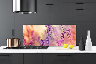 Kitchen Splashback Flowers floral purple pink