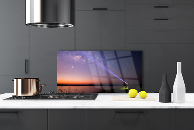Kitchen Splashback Sky sea landscape purple yellow black