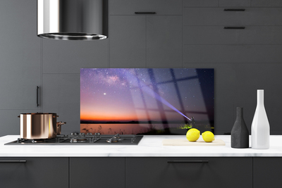 Kitchen Splashback Sky sea landscape purple yellow black