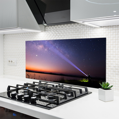 Kitchen Splashback Sky sea landscape purple yellow black
