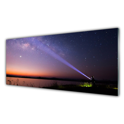 Kitchen Splashback Sky sea landscape purple yellow black