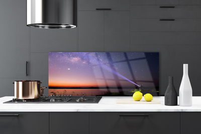 Kitchen Splashback Sky sea landscape purple yellow black