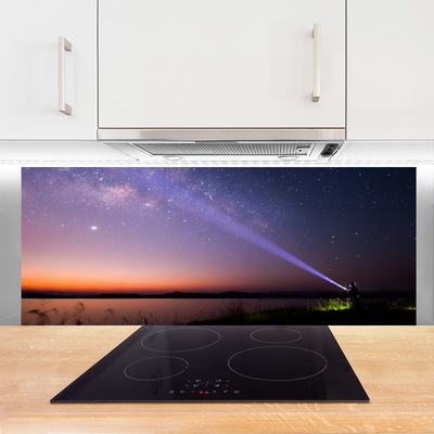 Kitchen Splashback Sky sea landscape purple yellow black