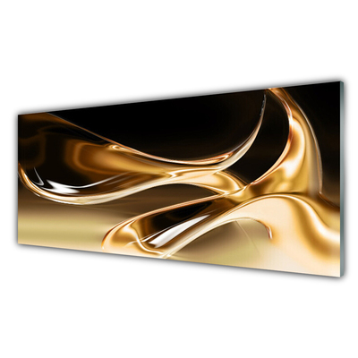 Kitchen Splashback Abstract art black gold