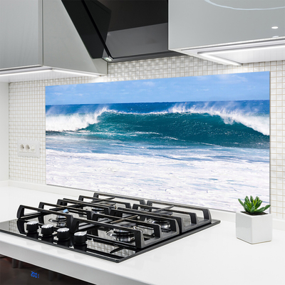Kitchen Splashback Sea landscape blue white
