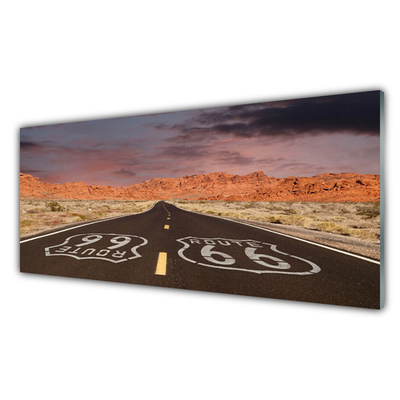 Kitchen Splashback Road landscape black white