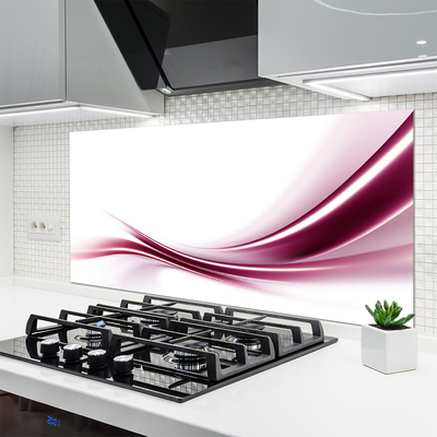 Kitchen Splashback Abstract art red white grey