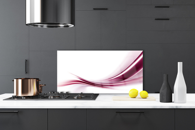 Kitchen Splashback Abstract art red white grey