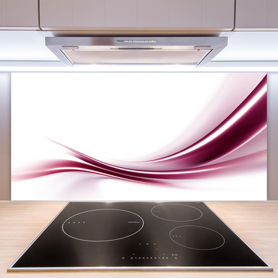 Kitchen Splashback Abstract art red white grey