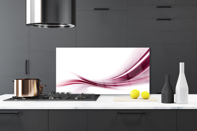 Kitchen Splashback Abstract art red white grey