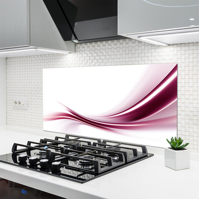 Kitchen Splashback Abstract art red white grey