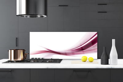 Kitchen Splashback Abstract art red white grey