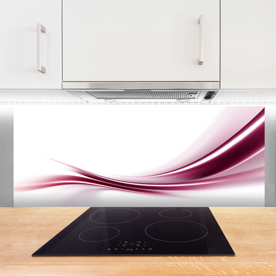 Kitchen Splashback Abstract art red white grey