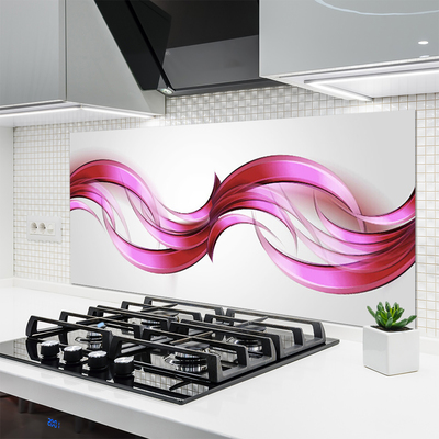 Kitchen Splashback Abstract art pink brown white grey
