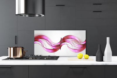 Kitchen Splashback Abstract art pink brown white grey