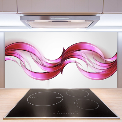 Kitchen Splashback Abstract art pink brown white grey