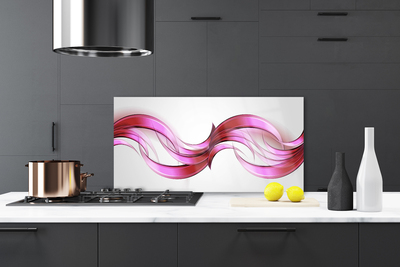 Kitchen Splashback Abstract art pink brown white grey
