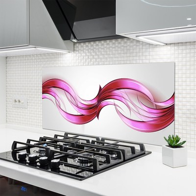 Kitchen Splashback Abstract art pink brown white grey