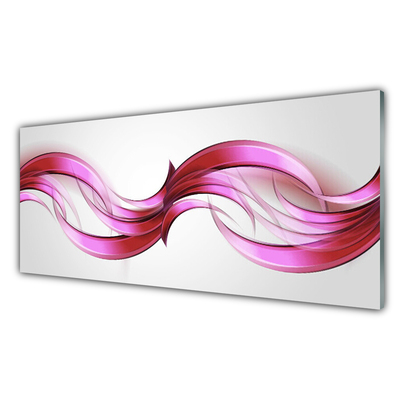 Kitchen Splashback Abstract art pink brown white grey