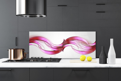 Kitchen Splashback Abstract art pink brown white grey