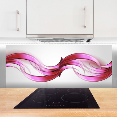 Kitchen Splashback Abstract art pink brown white grey