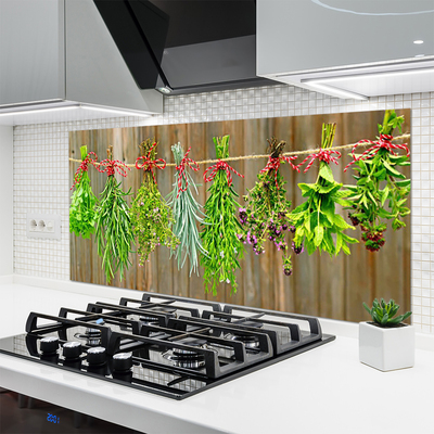 Kitchen Splashback Flowers floral green red