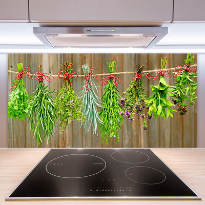 Kitchen Splashback Flowers floral green red