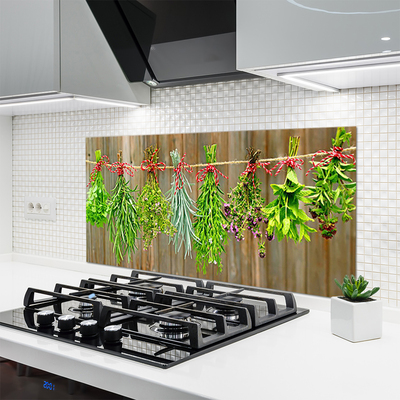 Kitchen Splashback Flowers floral green red