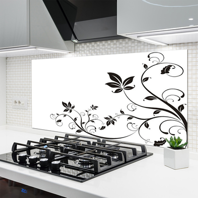 Kitchen Splashback Abstract art black white