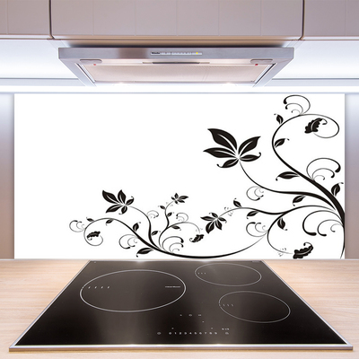 Kitchen Splashback Abstract art black white