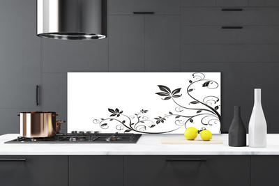 Kitchen Splashback Abstract art black white