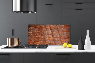 Kitchen Splashback Bricks art brown