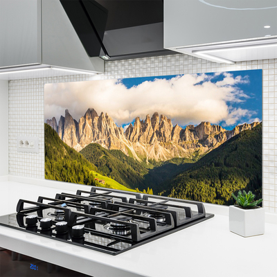 Kitchen Splashback Mountains landscape brown green