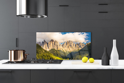 Kitchen Splashback Mountains landscape brown green