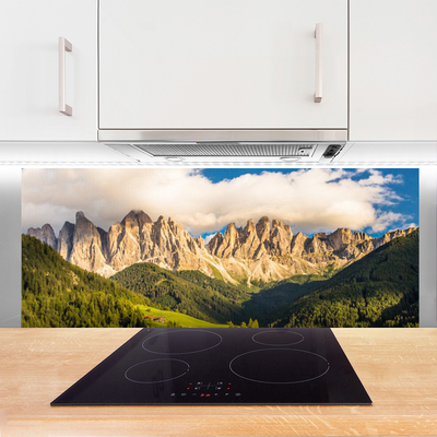 Kitchen Splashback Mountains landscape brown green