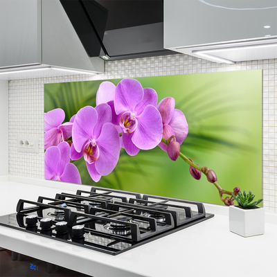 Kitchen Splashback Flowers houses pink