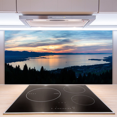 Kitchen Splashback Ocean beach landscape blue yellow black grey