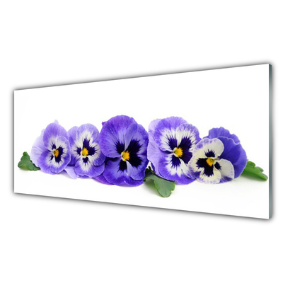 Kitchen Splashback Petals floral white purple green