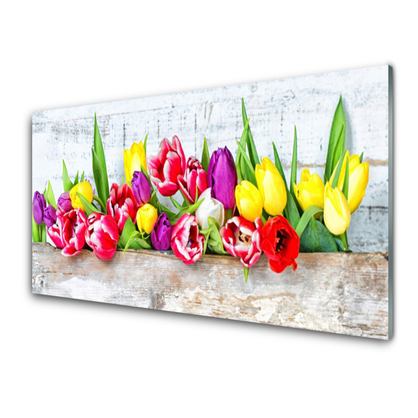 Kitchen Splashback Tulips floral multi