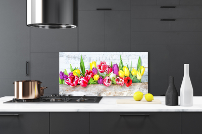 Kitchen Splashback Tulips floral multi