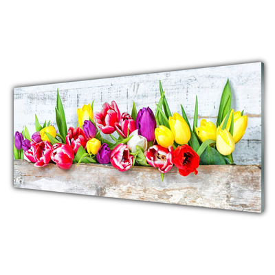 Kitchen Splashback Tulips floral multi