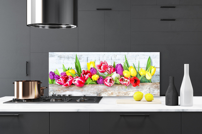 Kitchen Splashback Tulips floral multi