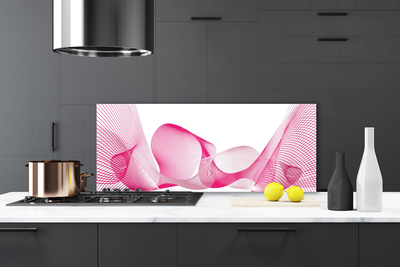 Kitchen Splashback Abstract art red