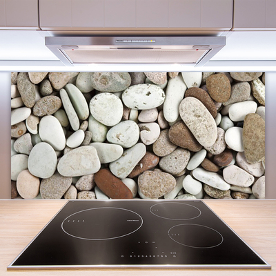 Kitchen Splashback Stones art white grey brown