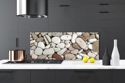 Kitchen Splashback Stones art white grey brown